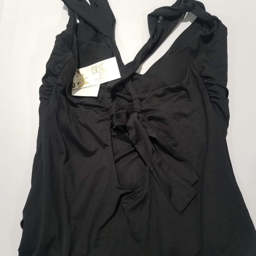 Becca Etc Plus Size Cross-Back Swimsuit - Black 3X - Picture 7 of 10